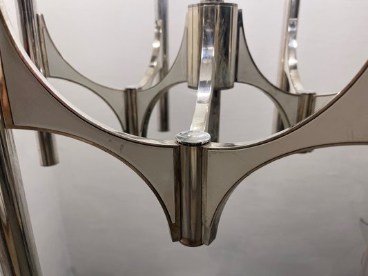 Italian Chrome Chandelier by Gaetano Sciolari, 1970s-JJC-1774364