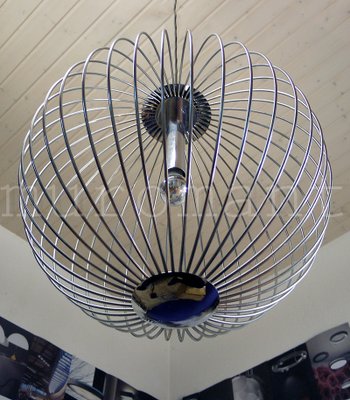 Italian Chrome Pendant Light, 1960s-DEK-551321