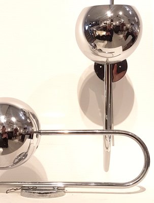 Italian Chrome Sconces Attributed to Gino Sarfatti, 1970s, Set of 2-PCJ-619824