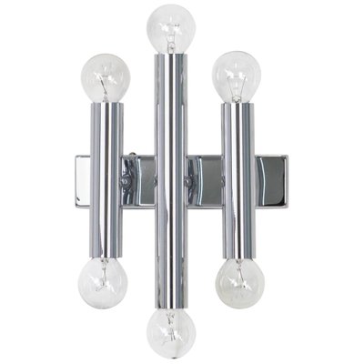 Italian Chrome Wall Sconces in the Style of Sciolari, 1970s, Set of 2-UGR-1086190