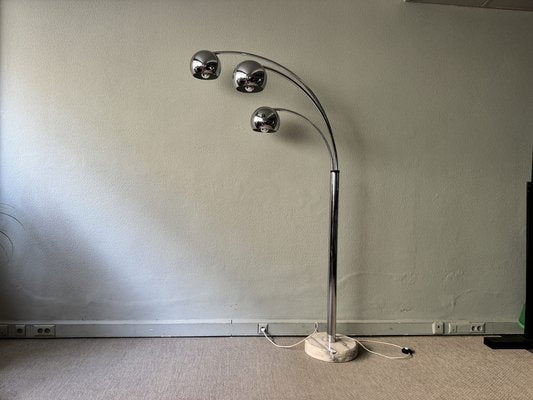 Italian Chromed Steel Floor Lamp with Three Arms attributed to Goffredo Reggiani, 1970s-SBP-1819483