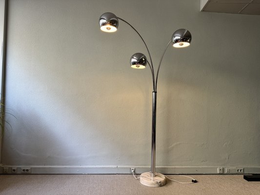 Italian Chromed Steel Floor Lamp with Three Arms attributed to Goffredo Reggiani, 1970s-SBP-1819483