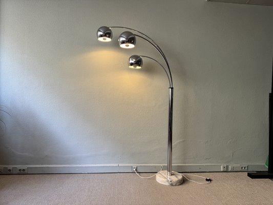 Italian Chromed Steel Floor Lamp with Three Arms attributed to Goffredo Reggiani, 1970s-SBP-1819483