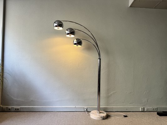 Italian Chromed Steel Floor Lamp with Three Arms attributed to Goffredo Reggiani, 1970s-SBP-1819483