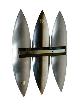 Italian Chromium Metal Wall Lamps by Goffredo Reggiani, 1970s, Set of 2-KGD-1807097