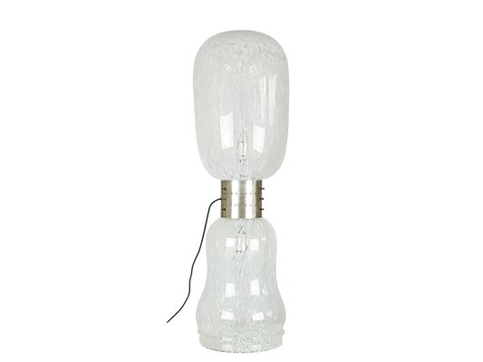 Italian Clear & White Murano Glass Lamp, 1960s-RD-1780770