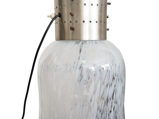 Italian Clear & White Murano Glass Lamp, 1960s-RD-1780770