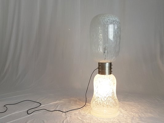 Italian Clear & White Murano Glass Lamp, 1960s-RD-1780770