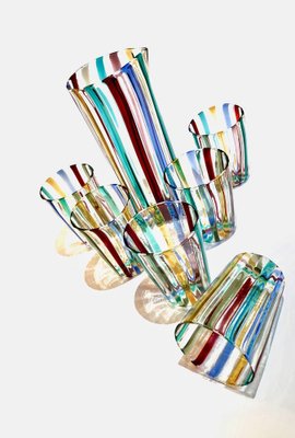 Italian Cocktail Glasses in the style of Gio Ponti for Murano Verre, 2004, Set of 7-TKI-1798004