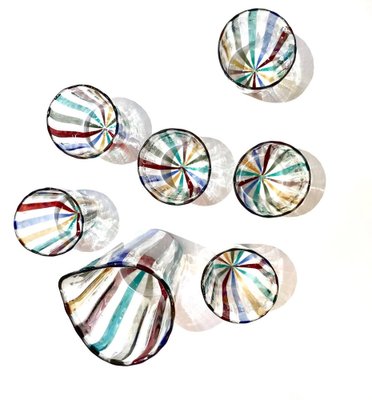 Italian Cocktail Glasses in the style of Gio Ponti for Murano Verre, 2004, Set of 7-TKI-1798004