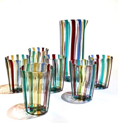 Italian Cocktail Glasses in the style of Gio Ponti for Murano Verre, 2004, Set of 7-TKI-1798004