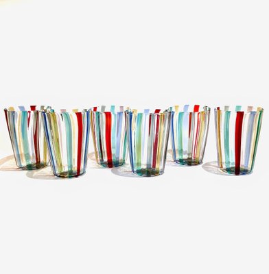 Italian Cocktail Glasses in the style of Gio Ponti for Murano Verre, 2004, Set of 7-TKI-1798004