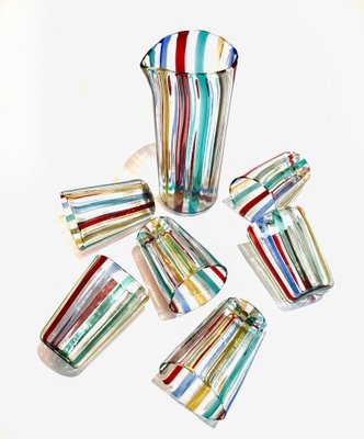 Italian Cocktail Glasses in the style of Gio Ponti for Murano Verre, 2004, Set of 7-TKI-1798004