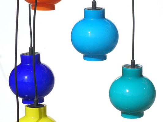 Italian Colored Glass Ceiling Lamp, 1950s-KGD-1388788