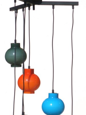 Italian Colored Glass Ceiling Lamp, 1950s-KGD-1388788