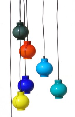 Italian Colored Glass Ceiling Lamp, 1950s-KGD-1388788