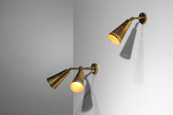 Italian Conical Wall Lights, 1950s, Set of 2-YU-1795136