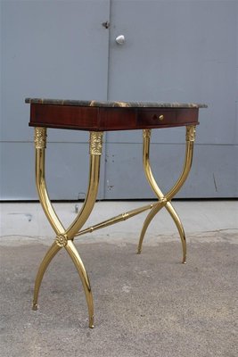 Italian Console in Wood, Brass & Portoro Marble by Paolo Buffa, 1950s-EH-1330919