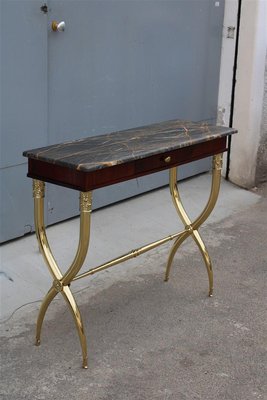 Italian Console in Wood, Brass & Portoro Marble by Paolo Buffa, 1950s-EH-1330919