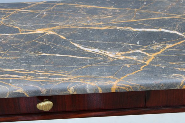 Italian Console in Wood, Brass & Portoro Marble by Paolo Buffa, 1950s-EH-1330919