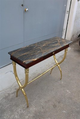 Italian Console in Wood, Brass & Portoro Marble by Paolo Buffa, 1950s-EH-1330919