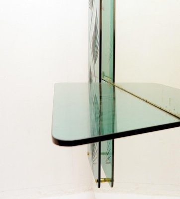 Italian Console Mirror with Decorative Panel, 1960s-FGA-923943