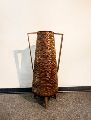 Italian Copper Umbrella Vase from Decalage, 1950s-VCV-743314