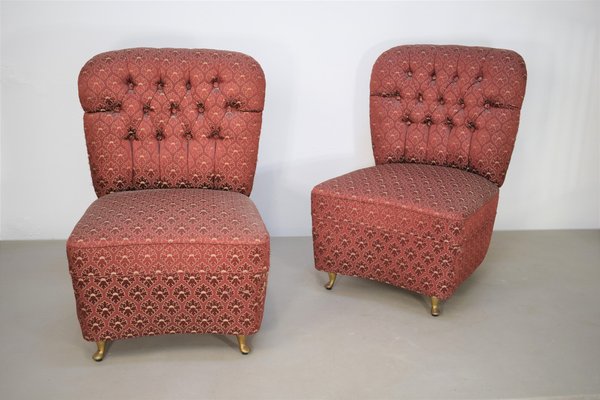 Italian Couple Chamber Lounge Chairs, 1950s, Set of 2-AOL-1333361