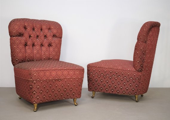 Italian Couple Chamber Lounge Chairs, 1950s, Set of 2-AOL-1333361