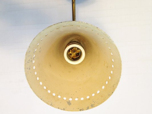 Italian Cream Aluminum & Brass Adjustable Sconce, 1950s-RD-1735177