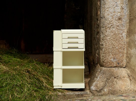 Italian Cream Storage Trolley in Plastic by Giovanni Pelis for Stile Neolt, 1960s-HUY-1324041