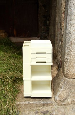 Italian Cream Storage Trolley in Plastic by Giovanni Pelis for Stile Neolt, 1960s-HUY-1324041