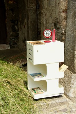 Italian Cream Storage Trolley in Plastic by Giovanni Pelis for Stile Neolt, 1960s-HUY-1324041