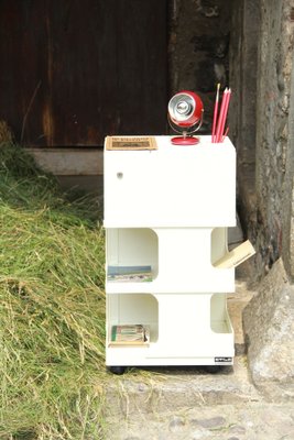 Italian Cream Storage Trolley in Plastic by Giovanni Pelis for Stile Neolt, 1960s-HUY-1324041