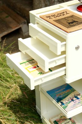 Italian Cream Storage Trolley in Plastic by Giovanni Pelis for Stile Neolt, 1960s-HUY-1324041