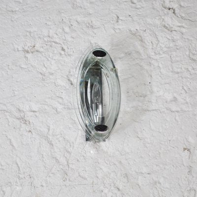 Italian Crystal and Steel Sconce, 1960s-JQO-678159