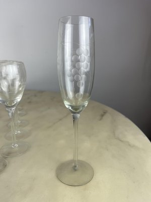 Italian Crystal Glasses, 1960s, Set of 35-YST-1777993