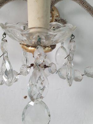 Italian Crystal Wall Sconces, 1950s, Set of 2-FO-1446592