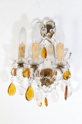 Italian Crystal Wall Sconces, Set of 2-FO-1300354