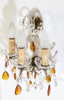 Italian Crystal Wall Sconces, Set of 2-FO-1300354