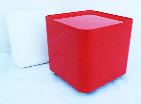 Italian Cube Pouf with Dime Model Cushion by Marcello Siard for Longato, 1960s-WF-1450953