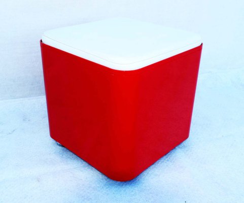 Italian Cube Pouf with Dime Model Cushion by Marcello Siard for Longato, 1960s-WF-1450953