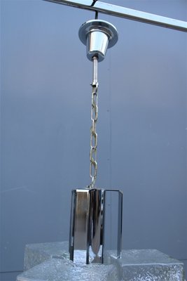 Italian Cubic Chromed Metal Ceiling Lamp from Veart, 1970s-EH-945075