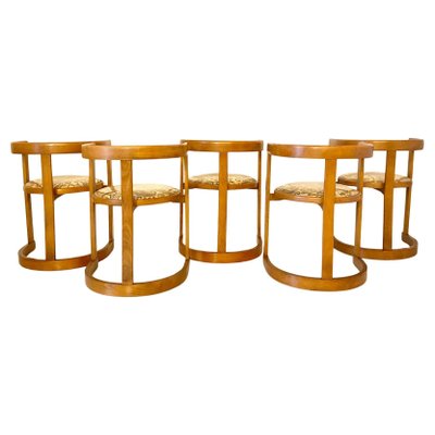 Italian Curved Wood Dining Chairs, 1950s, Set of 5-TOI-2041829