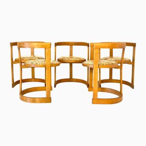 Italian Curved Wood Dining Chairs, 1950s, Set of 5-TOI-2041829