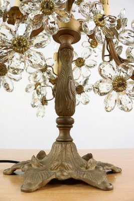 Italian Cut Glass Petals and Brass Banci Tree Table Lamp, 1950s-FUP-659591