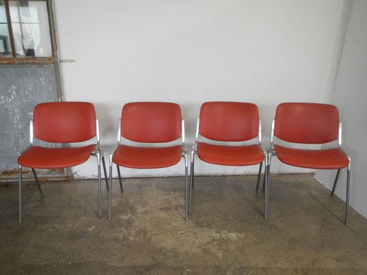 Italian Desk Chairs by Giancarlo Piretti for Castelli / Anonima Castelli, 1960s, Set of 4-WWQ-692652