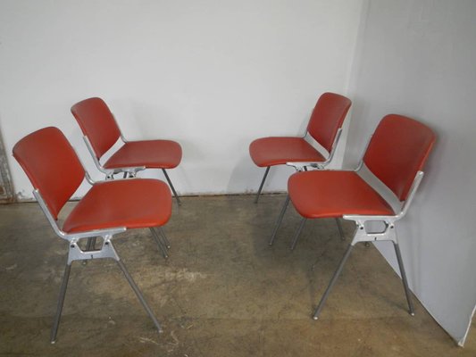 Italian Desk Chairs by Giancarlo Piretti for Castelli / Anonima Castelli, 1960s, Set of 4-WWQ-692652