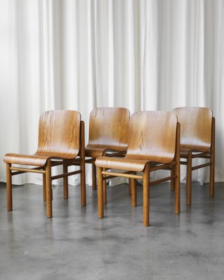 Italian Dining Chairs in Bentwood, 1960s, Set of 4-QAX-1751115