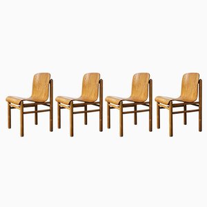 Italian Dining Chairs in Bentwood, 1960s, Set of 4-QAX-1751115